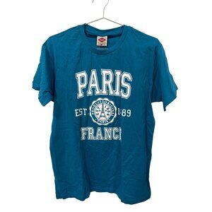 Produit Original Paris France Graphic T Shirt Womens L Crewneck Short Sleeve NEW